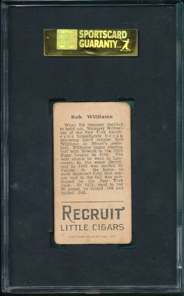 1912 T207 Williams Recruit Cigarettes SGC 30