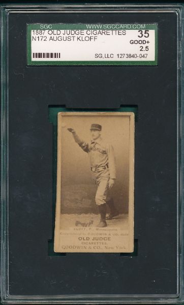 1887 N172 August Kloff Old Judge Cigarettes SGC 35