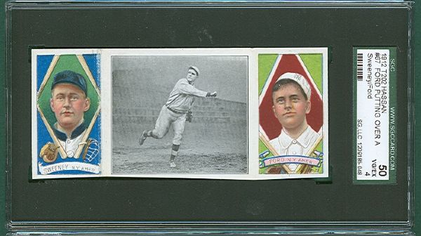 1912 T202 #67 Ford Putting Over A Spitter Ford/Sweeney Hassan Cigarettes Triple Folder SGC 50