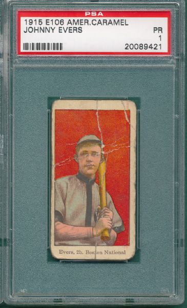 1915 E106 American Caramels Johnny Evers PSA 1