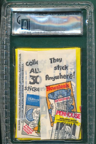 1973 Fleer Crazy Magazine Covers Unopened Wax Pack GAI 7.5