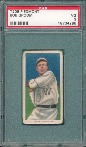 1909-1911 T206 Groom Piedmont Cigarettes PSA 3