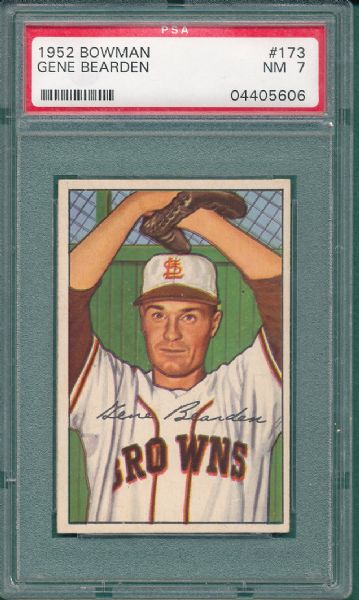 1952 Bowman #173 Gene Bearden PSA 7