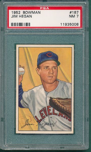 1952 Bowman #187 Jim Hegan PSA 7