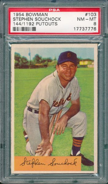 1954 Bowman #103 Stephan Souchock PSA 8