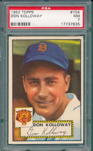 1952 Topps #104 Don Kolloway PSA 7