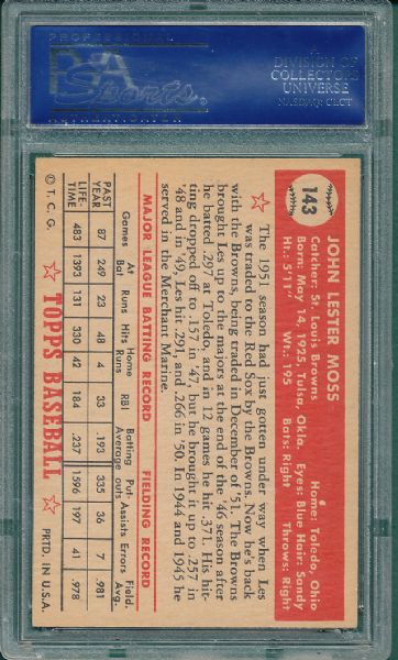 1952 Topps #143 Les Moss PSA 6