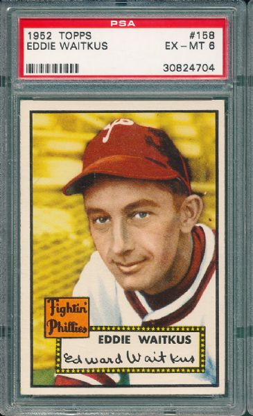 1952 Topps #158 Eddie Waitkus PSA 6