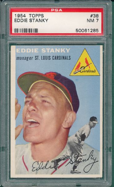 1954 Topps #38 Eddie Stanky PSA 7