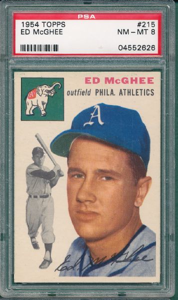 1954 Topps #215 Ed McGhee PSA 8