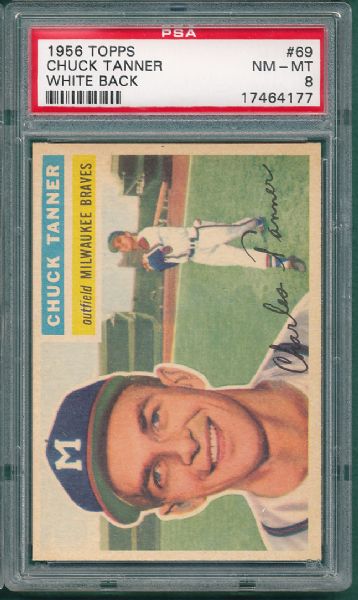 1956 Topps #69 Chuck Tanner PSA 8