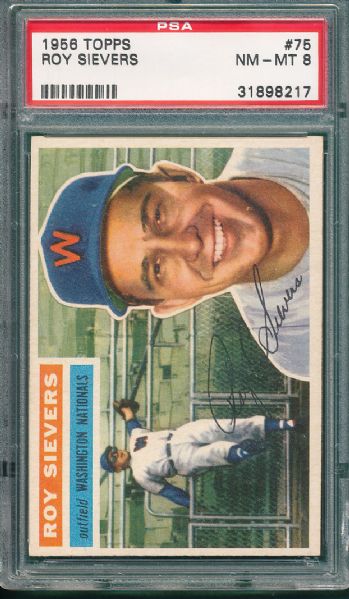 1956 Topps #75 Roy Sievers PSA 8