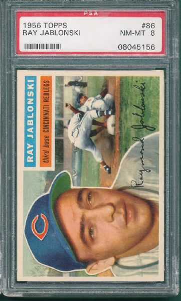 1956 Topps #86 Ray Jablonski PSA 8