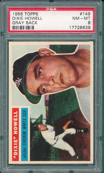 1956 Topps #149 Dixie Howell PSA 8