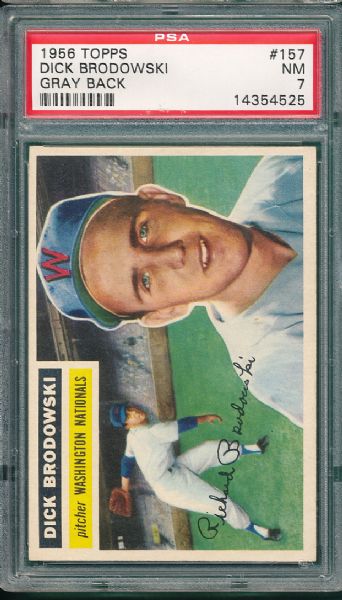 1956 Topps #157 Dick Brodowski PSA 7