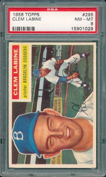 1956 Topps #295 Clem Labine PSA 8