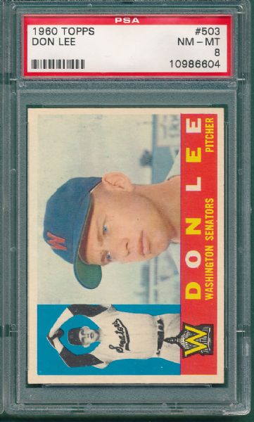 1960 Topps #503 Don Lee PSA 8