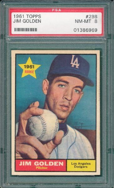 1961 Topps #298 Jim Golden PSA 8