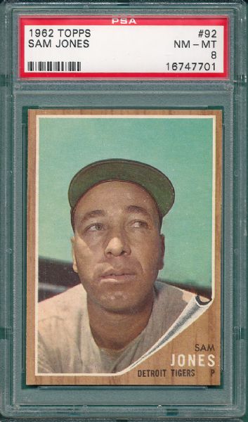 1962 Topps #92 Sam Jones PSA 8 