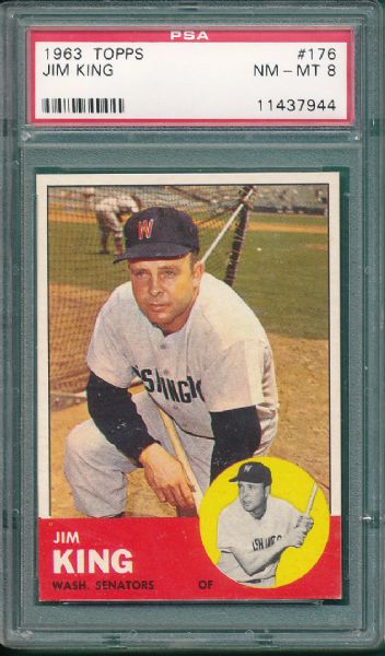 1963 Topps #176 Jim King PSA 8