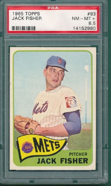 1965 Topps #93 Jack Fisher PSA 8.5 NM/MT+