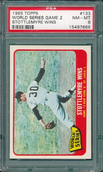 1965 Topps #133 World Series Game #2 PSA 8