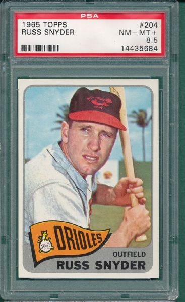 1965 Topps #204 Russ Snyder PSA 8.5 NM/MT+