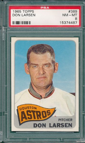 1965 Topps #389 Don Larsen PSA 8