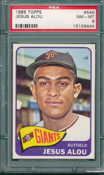 1965 Topps #545 Jesus Alou Hi # PSA 8