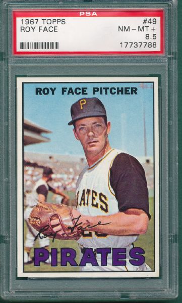 1967 Topps #49 Roy Face PSA 8.5 NM/MT+