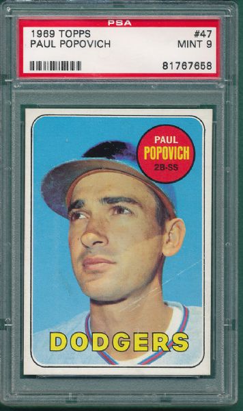 1969 Topps #47 Paul Popovich PSA 9 MINT