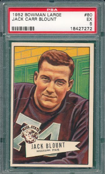 1952 Bowman Large #80 Jack Blount PSA 5