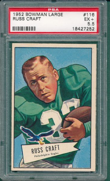 1952 Bowman Large #116 Russ Craft PSA 5.5