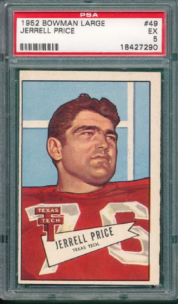 1952 Bowman Large #49 Jerrell Price PSA 5