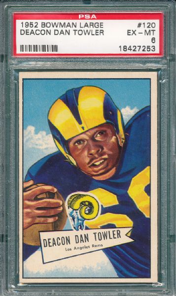 1952 Bowman Large #120 Deacon Dan Towler PSA 6