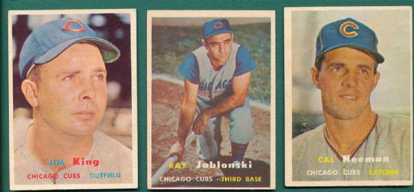 1957 Topps 10 Card Lot W/ 7 Team Cards