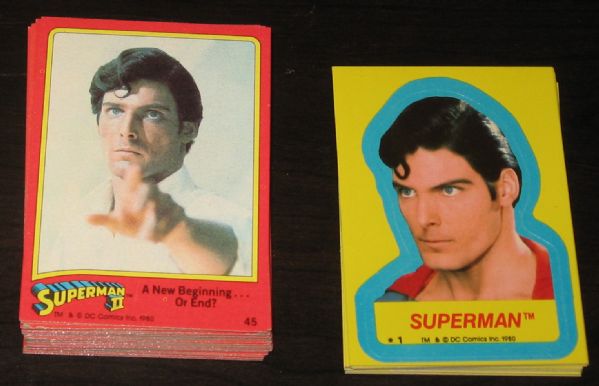 1978 Topps Superman 1 & 2 plus 1980 Superman II Complete Sets W/Stickers & Foils