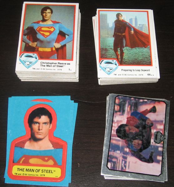 1978 Topps Superman 1 & 2 plus 1980 Superman II Complete Sets W/Stickers & Foils