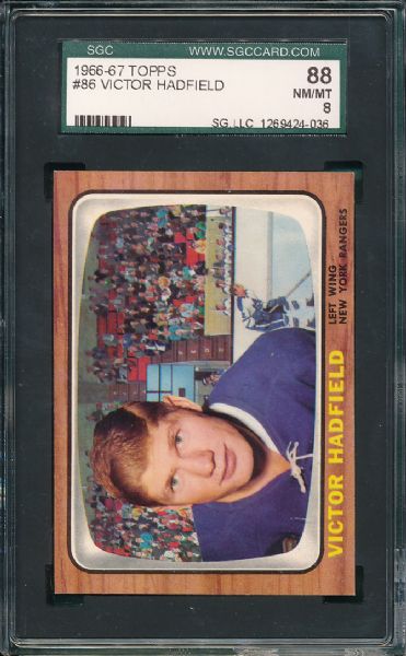 1966-67 Topps #86 Victor Hadfield SGC 88