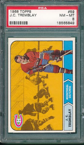 1968-69 Topps #59 J C Tremblay PSA 8