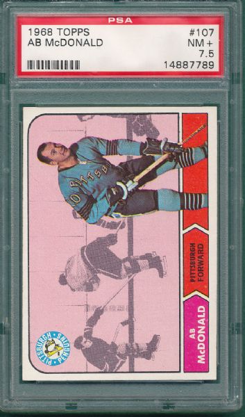 1968-69 Topps #107 Ab McDonald PSA 7.5