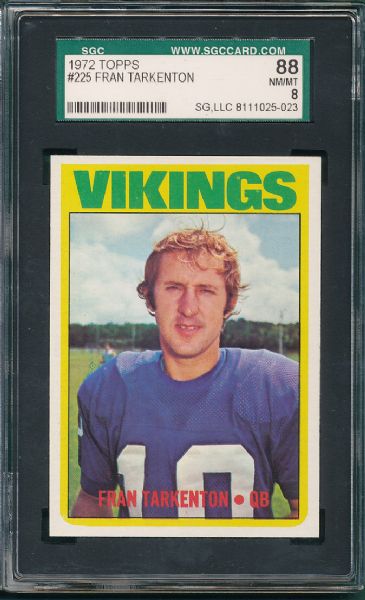 1972 & 1977 Topps Fran Tarkenton SGC 88