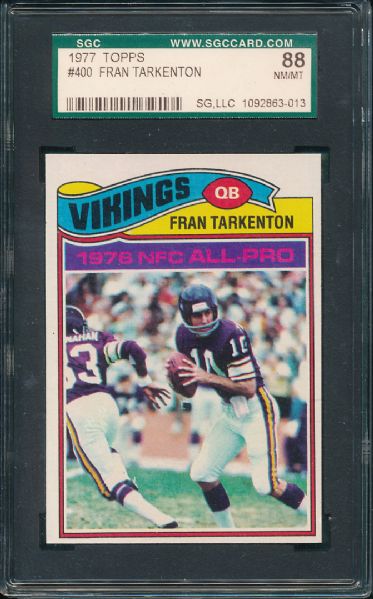 1972 & 1977 Topps Fran Tarkenton SGC 88