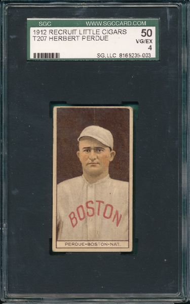 1912 T207 Herbert Perdue Recruit Cigarettes SGC 50