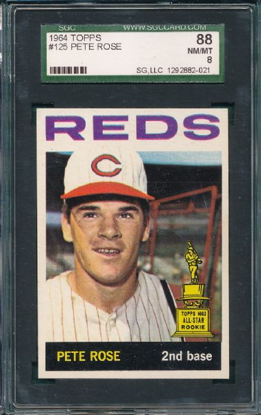 1964 Topps #125 Pete Rose SGC 88