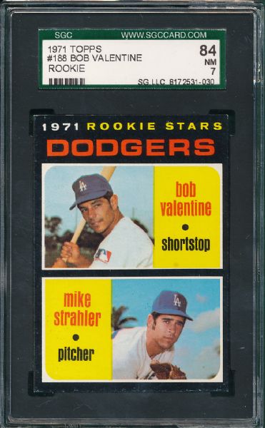 1971 Topps #560 Staub & #188 Valentine (Rookie) SGC 84 2 Card lot