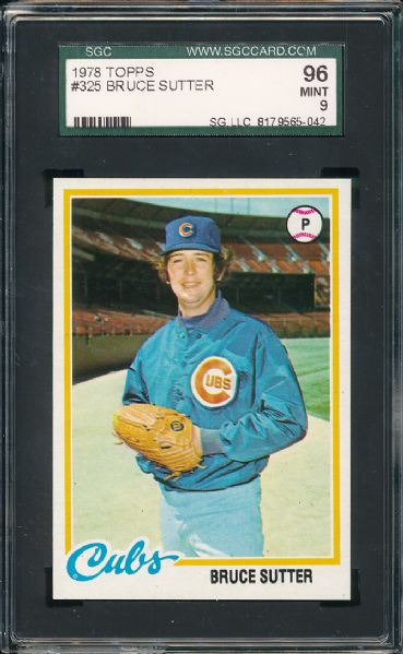 1978 Topps #325 Bruce Sutter SGC 96 MINT