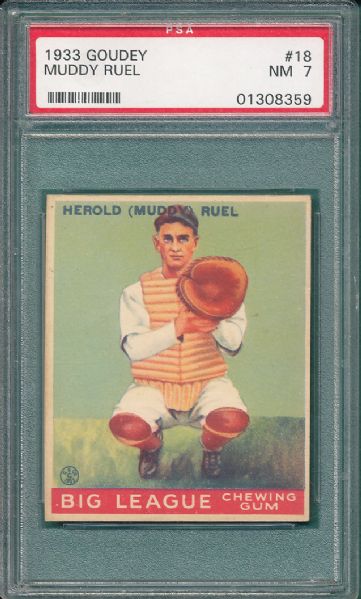 1933 Goudey #18 Herold Muddy Ruel PSA 7