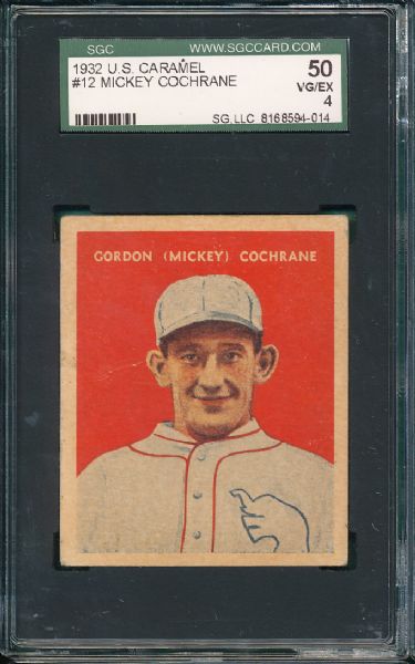 1932 US Caramels #12 Mickey Cochrane SGC 50