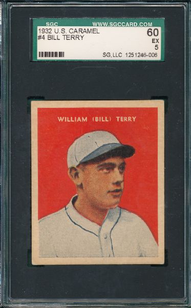 1932 US Caramels #4 Bill Terry SGC 60